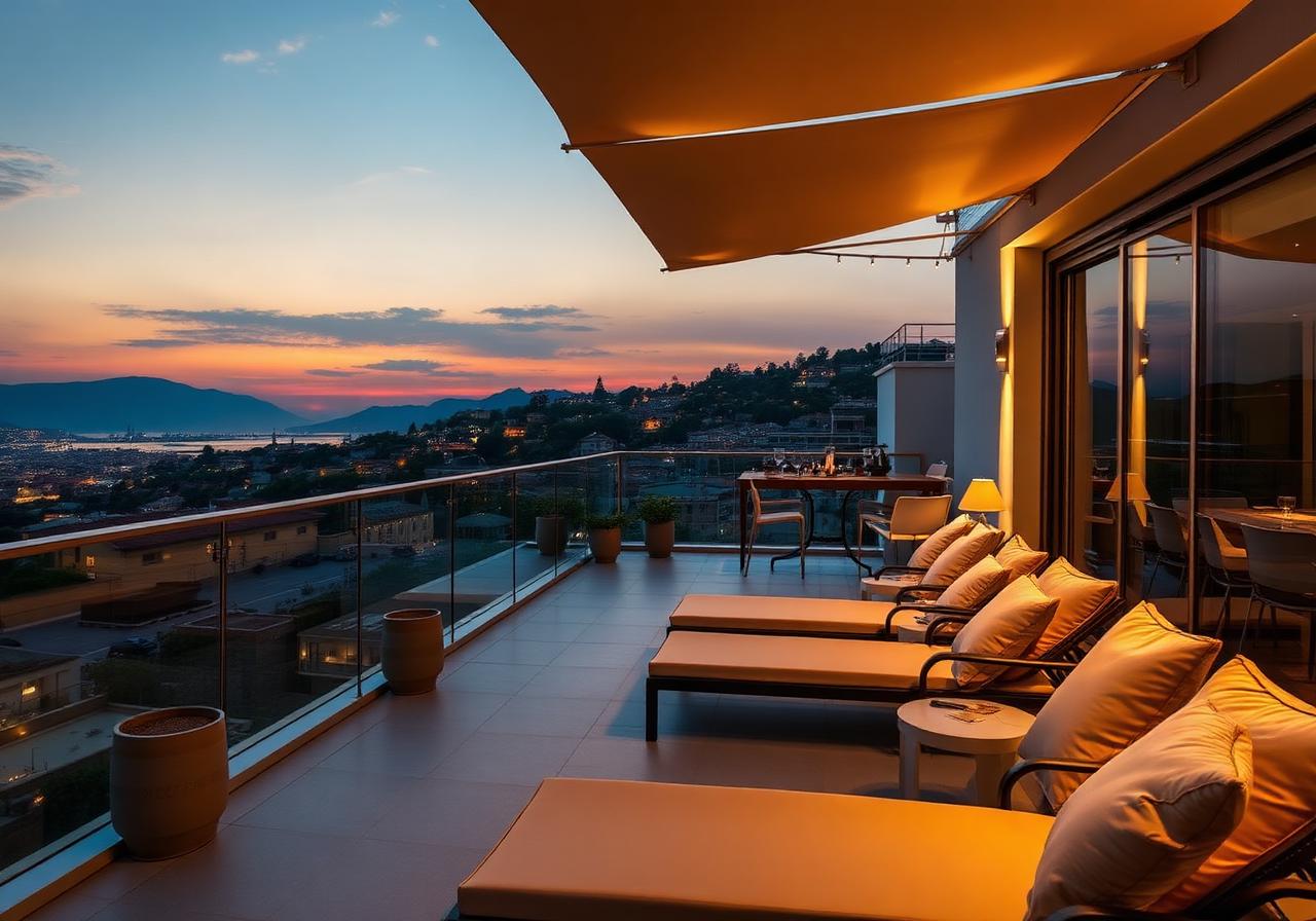 Terrazza panoramica al tramonto