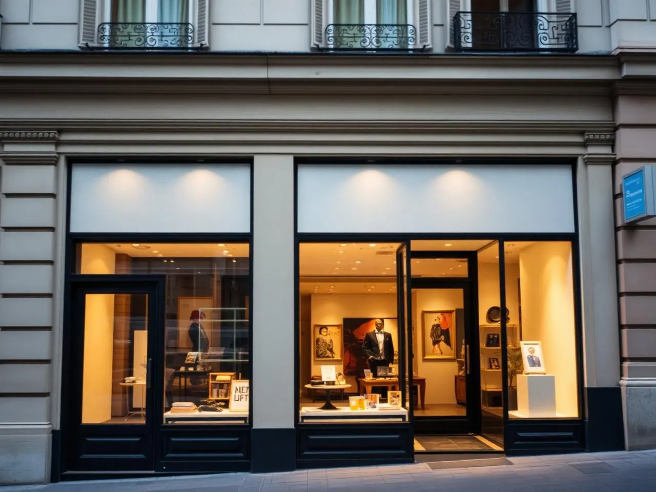 Negozio con vetrina curata che rappresenta la realizzazione siti web per negozi