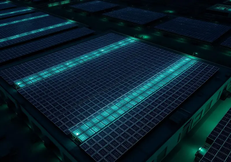 Impianto fotovoltaico industriale su tetto — concept sito web 4 Web Lab
