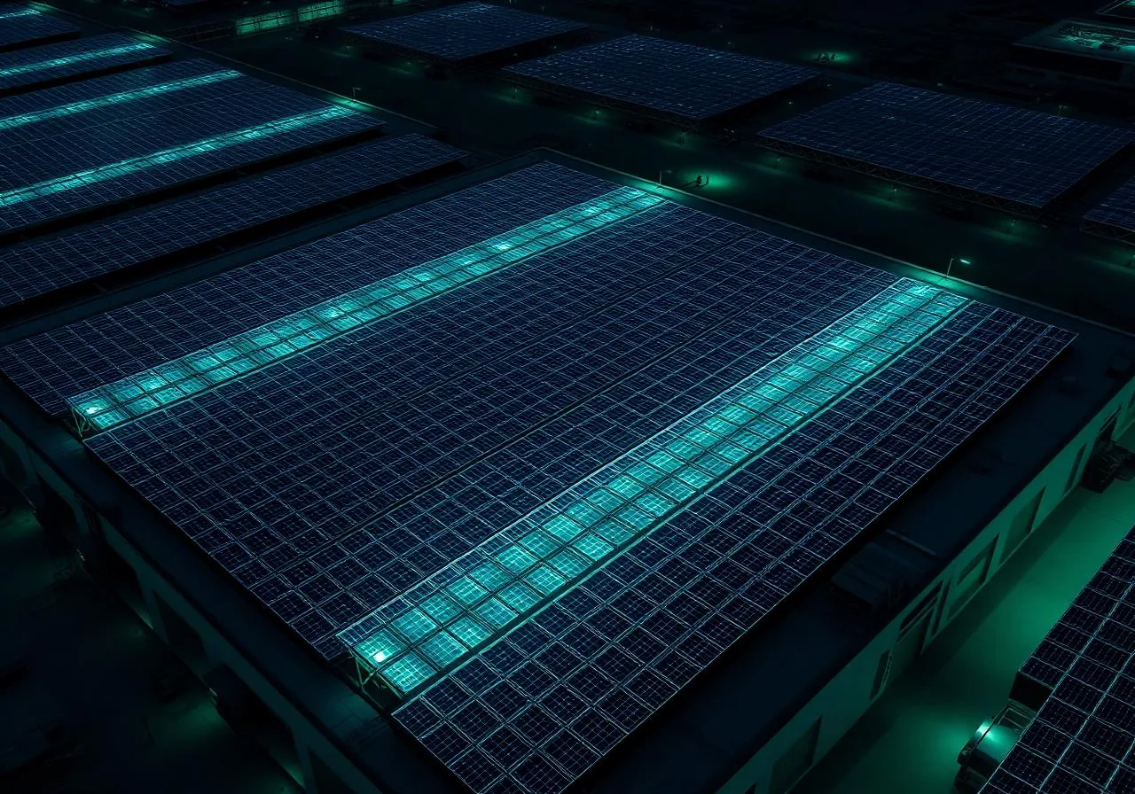 Impianto fotovoltaico industriale su tetto — concept sito web 4 Web Lab