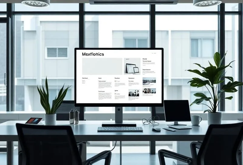 Mockup di un sito web aziendale