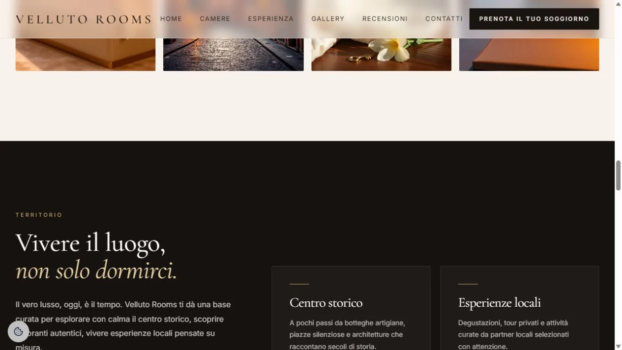 Sezione centrale del concept boutique B&B