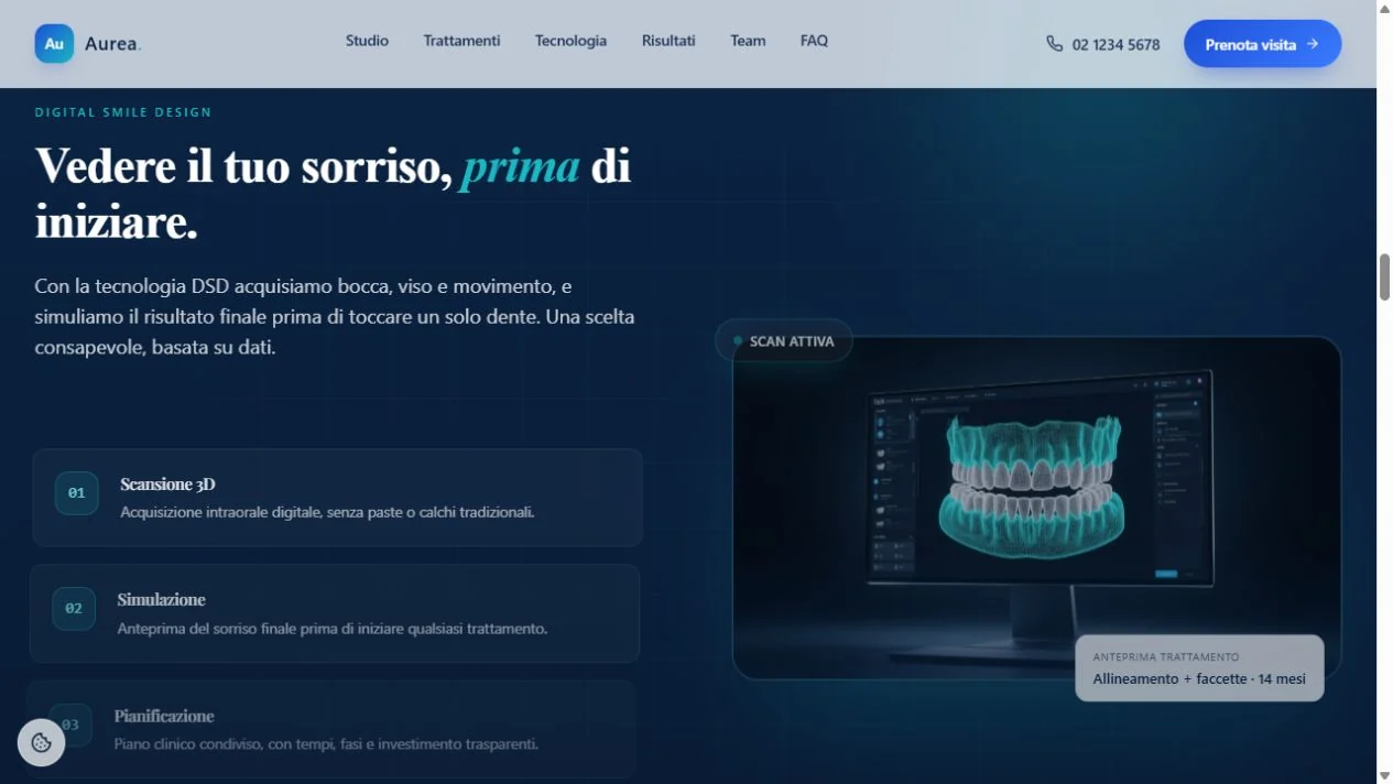 Sezione centrale del concept Aurea