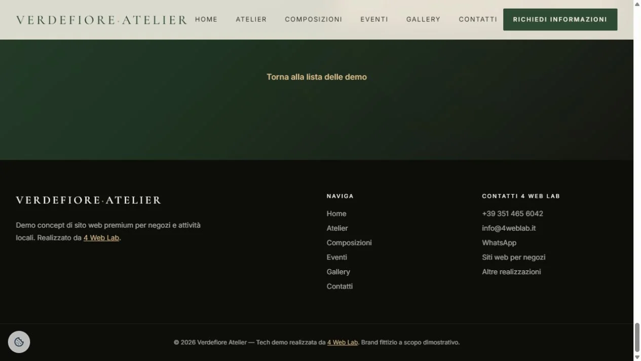 Sezione finale del concept Atelier Flora