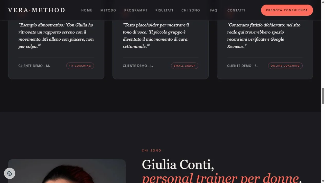 Sezione centrale del concept Vera Method